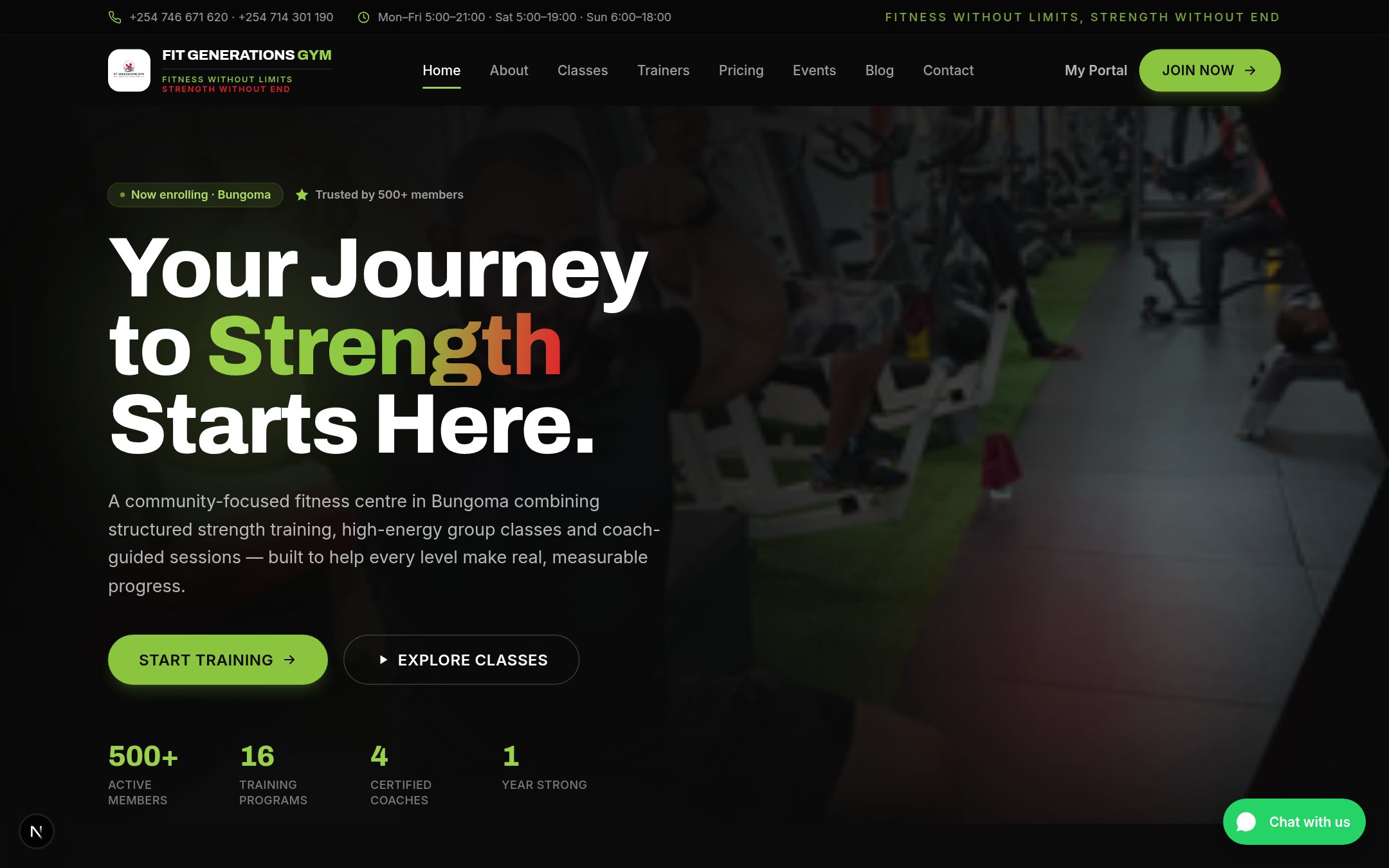 Fit Generations Gym — home page