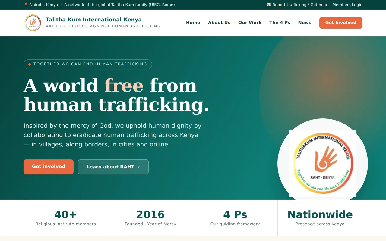 Talitha Kum International Kenya (RAHT) — 'A world free from human trafficking' homepage